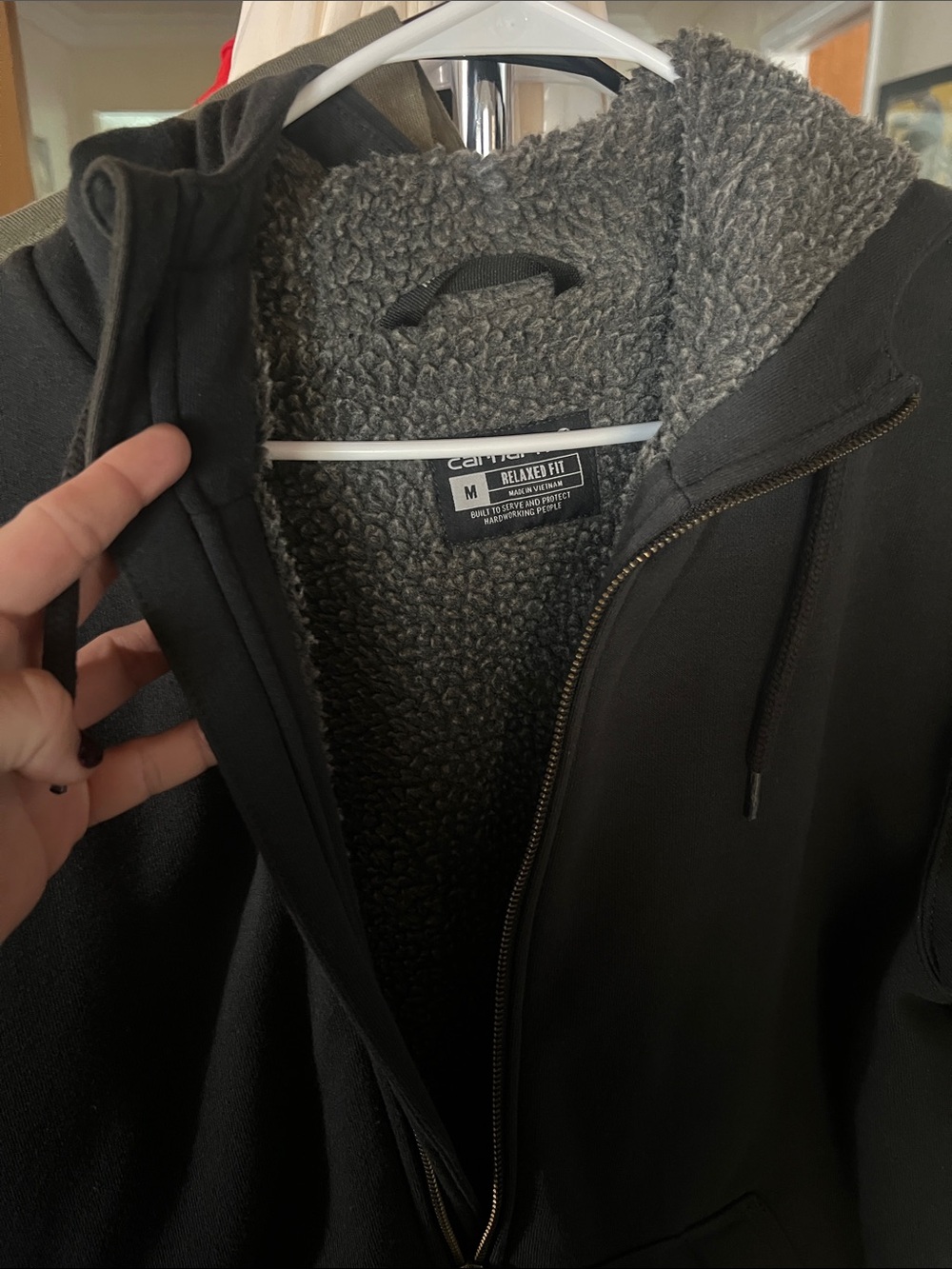 Carhartt Black Sherpa-Lined Zip Jacket - Picture 2 of 3